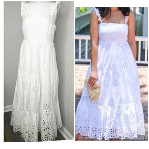 J CREW EYELET WHITE MAXI DRESS W POCKETS
SIZE-6 -PRELOVED